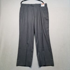 Sergio Martini Mens 40W Gray Classic Fit Suit Dress Trousers Pants Pleated NEW